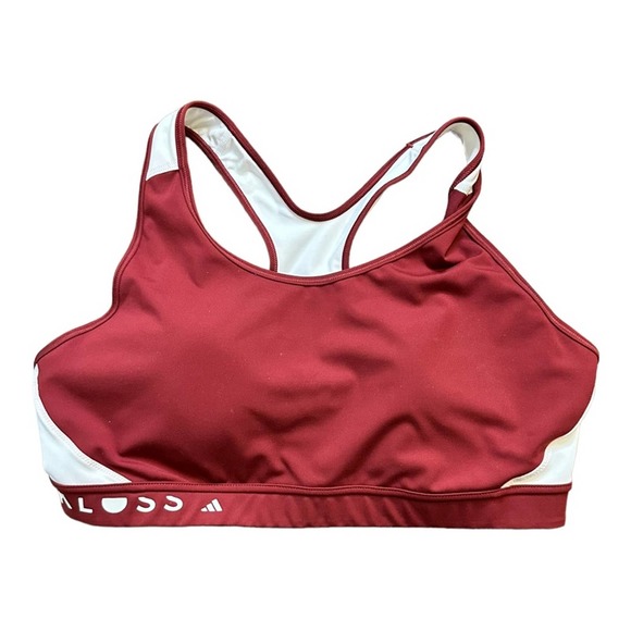adidas Other - Adidas Karlie Kloss Racerback Sports Bra High Support Round Neck Red White XL